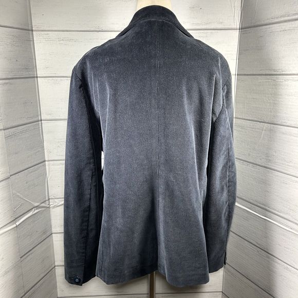 Vintage LL Bean Women's 2-Button Blazer Corduroy Jacket Pocket Navy Blue Sz 12 R - Picture 6 of 12